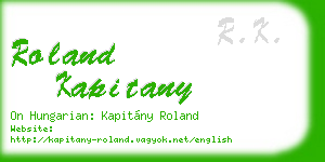 roland kapitany business card